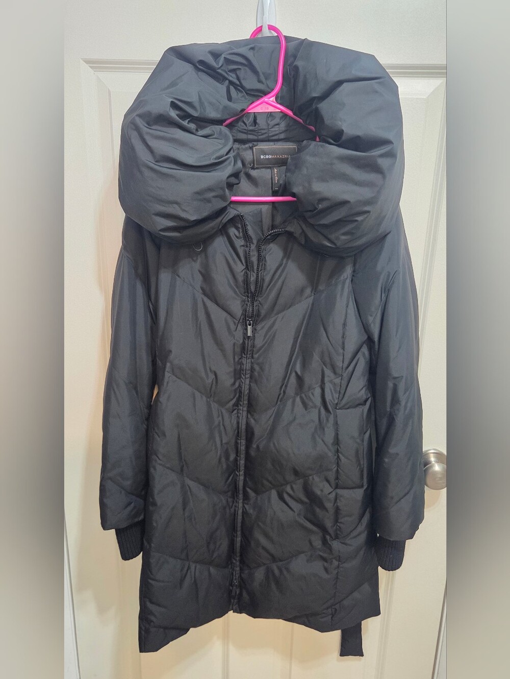 BCBGMaxAzria Long BLACK Puffer coat SIZE XXSMALL Like BRAND NEW Down Coat